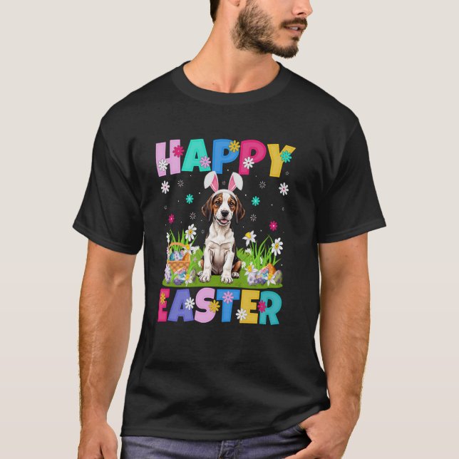 Engelsk pekare Hund Glad påsk Egg Hunt Bunny Ea T Shirt (Framsida)