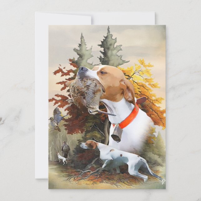 Engelsk pekare inbjudningar (Framsida)