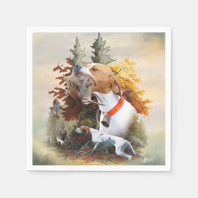 Engelsk pekare pappersservett (Framsidan)