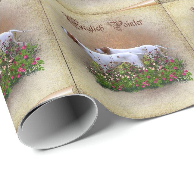 Engelsk Pointer Gobeläng Affisch Triptych Akryl P Presentpapper (Rullad Hörn)
