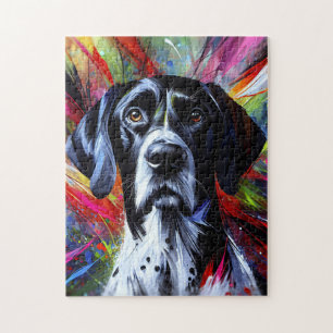 Engelsk Pointer Hund Akryltryck Färgrik Pussel