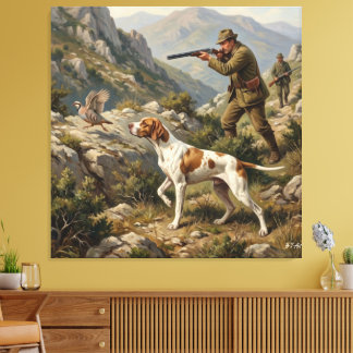 Engelsk Pointer, Rapphönshjakt Canvastryck