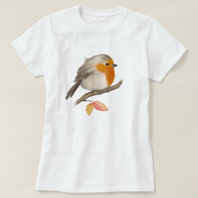 Engelsk Robin Bird T Shirt (Design framsida)