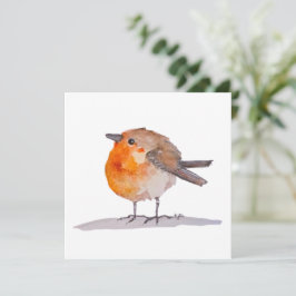 Engelsk Robin Watercolor Julkort