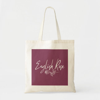 Engelsk Ros TYPOGRAFI HANDSKRIVEN STIL Tygkasse