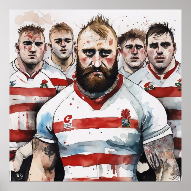 Engelsk rugby Art-utskrift Poster (Framsidan)
