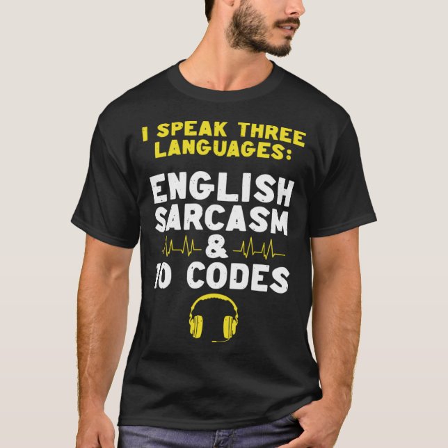 Engelsk Sarcasm 10 Koder Dispositionsoperatör 911  T Shirt (Framsida)