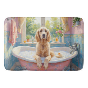 Engelsk Setter Badtid Elegant Badrumsdekoration Badrumsmatta