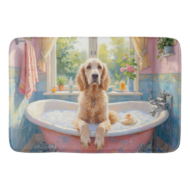 Engelsk Setter Badtid Elegant Badrumsdekoration Badrumsmatta (Framsidan)