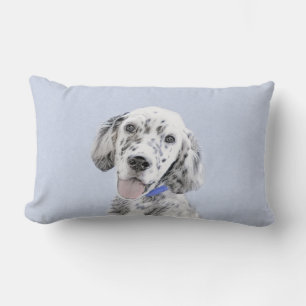 Engelsk Setter Blå Belton Målning Hund Konst Lumbarkudde