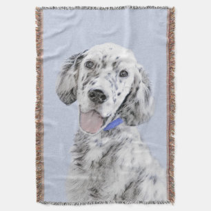 Engelsk Setter Blue Belton Målning Hund Konst Filt