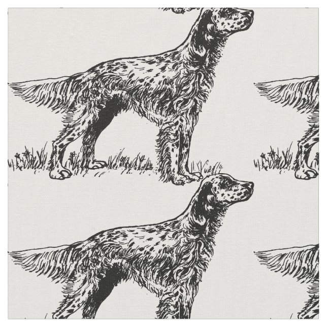 engelsk setter drawing.png tyg (Närbild)