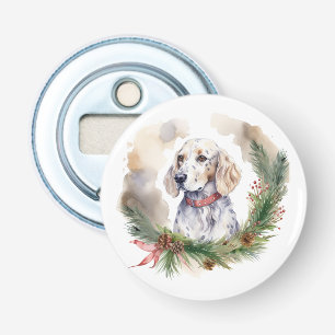 Engelsk setter God Jul-andedräkt Festive Valp Flasköppnare
