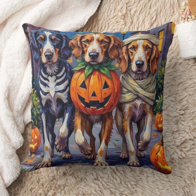 Engelsk Setter Halloween-kostym för trick-or-treat Kudde (Filt)