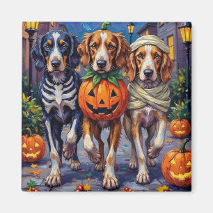Engelsk Setter Halloween-kostym för trick-or-treat Magnet