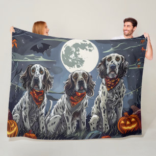 Engelsk Setter Halloween Kuslig Fleecefilt