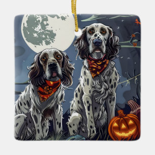 Engelsk setter Halloween-taloky Julgransprydnad Keramik