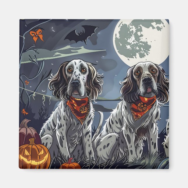 Engelsk setter Halloween-taloky Magnet (Framsidan)