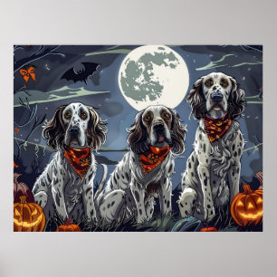 Engelsk setter Halloween-taloky Poster