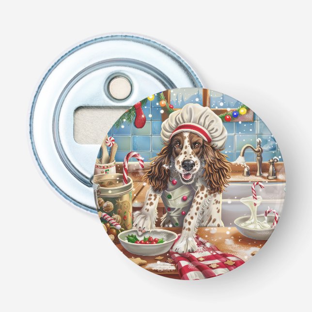 Engelsk Setter Holiday Baking: Festlig jul Flasköppnare (Framsidan)