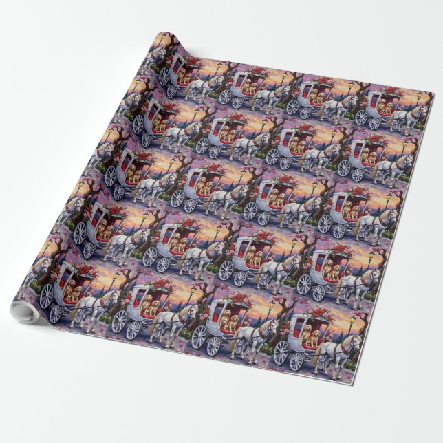 Engelsk Setter Hund Alla Hjärtans Dag Presentpapper (Utrullad)