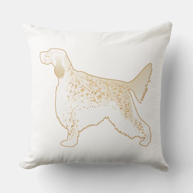 Engelsk Setter Hund aveln Illustration Silhouette Kudde (Framsida)