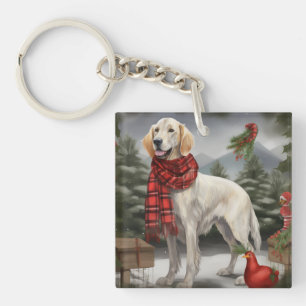 Engelsk Setter Hund i Snö Jul