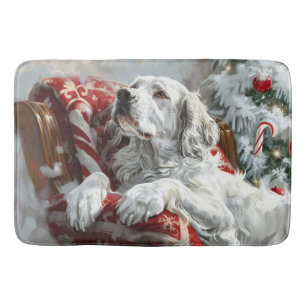 Engelsk Setter Hund Jul Festlig Badrumsmatta