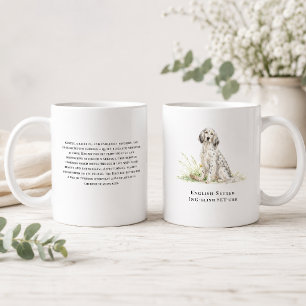 Engelsk Setter Hund Vattenfärg Ras Citat Kaffemugg