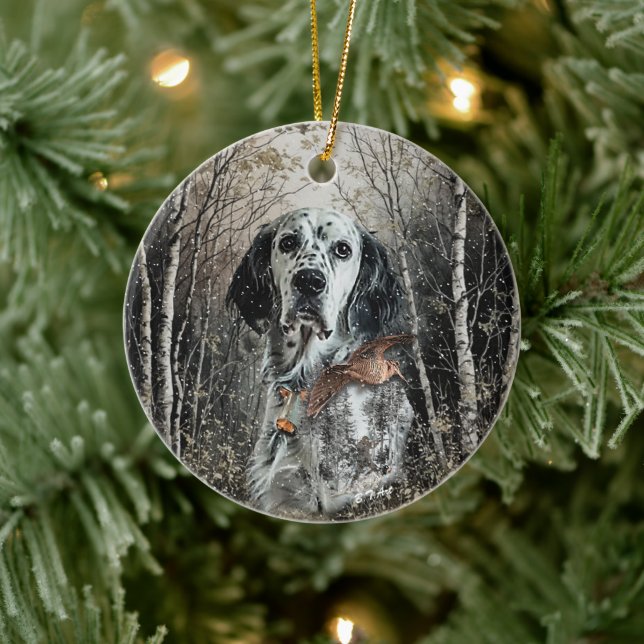Engelsk Setter  Julgransprydnad Keramik (Träd)