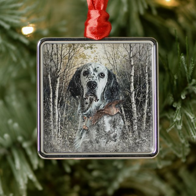 Engelsk Setter  Julgransprydnad Metall (Träd)