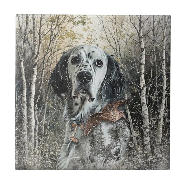 Engelsk Setter  Kakelplatta (Framsidan)