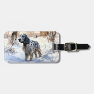 Engelsk Setter Låt Det Snöa Jul Bagagebricka