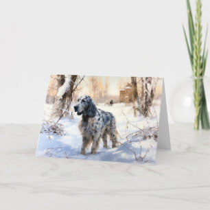 Engelsk Setter Låt det Snöa Jul Kort
