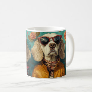 Engelsk Setter Med Hjärtrosor Alla Hjärtans Dag  Kaffemugg