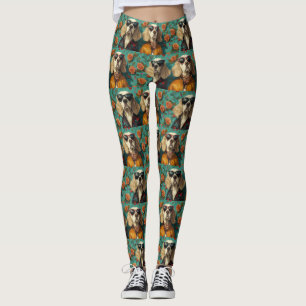 Engelsk Setter Med Hjärtrosor Alla Hjärtans Dag Leggings