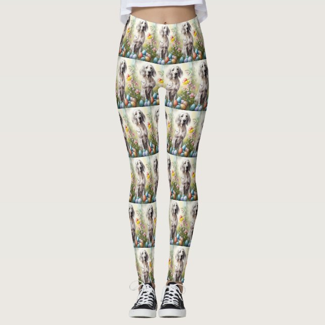 Engelsk Setter med påskägg Leggings (Framsida)