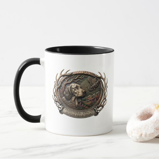 Engelsk setter, morkulla jakt  mugg (Med munk)