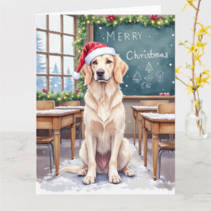 Engelsk Setter Mysig Klassrum Lärare Tomte Kort