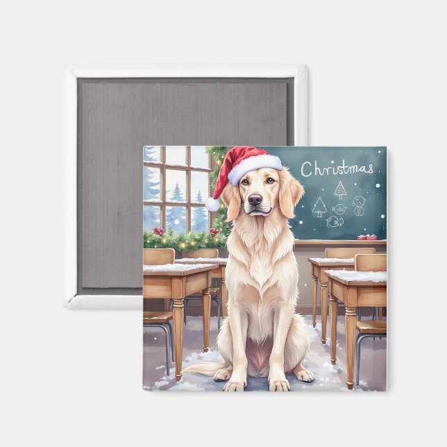 Engelsk Setter Mysig Klassrum Lärare Tomte Magnet (Front/Back)