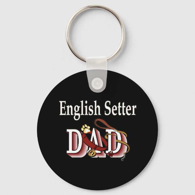 Engelsk setter pappa Keychain Nyckelring (Framsida)