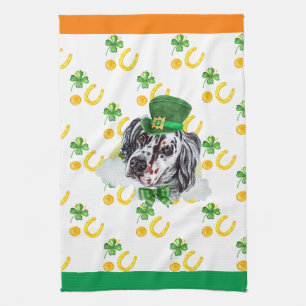 Engelsk Setter Semester Hem Inredning St Patricks Kökshandduk