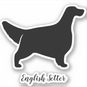 Engelsk setter Silhouette Hund aveln Vinyl Sticker Klistermärken