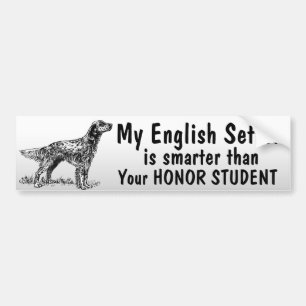 Engelsk Setter - som är mer smart än student - s Bildekal