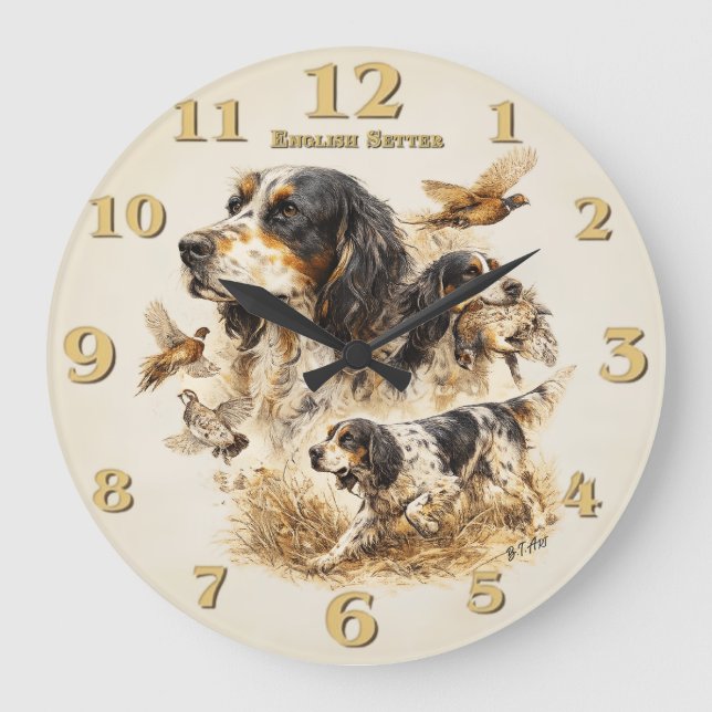 Engelsk setter  stor klocka (Framsida)