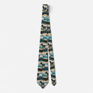 Engelsk Setter Strand Surfning Målning Slips