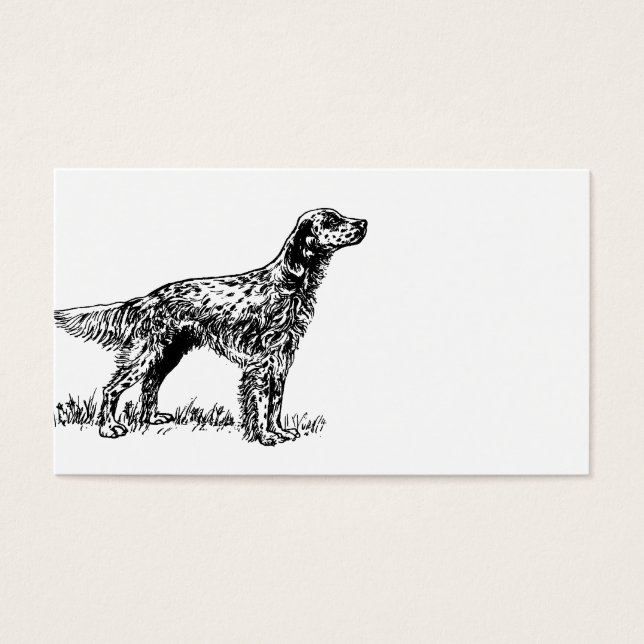 Engelsk setter teckning.png visitkort (Framsidan)