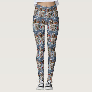 Engelsk Setter Vinter Världens Julglädje Leggings