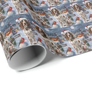 Engelsk Setter Vinter Världens Julglädje Presentpapper