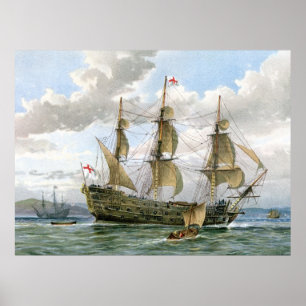 Engelsk slagskepp om 1650 poster